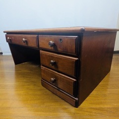 【美品/カギ付き】引出し4杯 文机 サイズ:幅920mm×奥行600mm×高さ380mmの画像