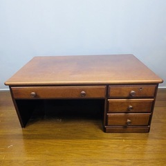 【美品/カギ付き】引出し4杯 文机 サイズ:幅920mm×奥行600mm×高さ380mmの画像