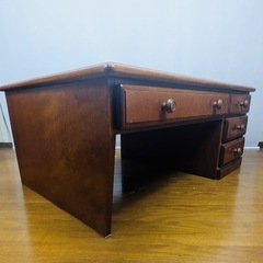 【美品/カギ付き】引出し4杯 文机 サイズ:幅920mm×奥行600mm×高さ380mmの画像