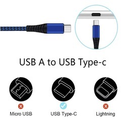 USB Type C ケーブル 3A急速充電  【2本セット 2m×2USB スマホ タイプC  高耐久 の画像