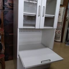美品　車に積めるサイズ　食器棚　レンジ台　電子レンジ　オーブントースター　オーブンレンジ　炊飯器　棚　キャビネットの画像
