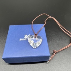◯SWAROVSKI スワロフスキー クリスタル　ペンダント ハート ネックレス 【サイズ】 チェーン約66cm トップ横約3.3cm×縦約3.2cmの画像