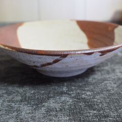 美濃焼、山保造、紅志野、七寸鉢、共箱　Aの画像