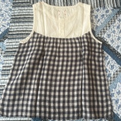 5/5 FIFTH MAY Mサイズ 子供服 ノースリーブ チェック柄 ワンピースの画像