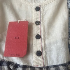 5/5 FIFTH MAY Mサイズ 子供服 ノースリーブ チェック柄 ワンピースの画像