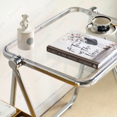 折りたたみクリアテーブル　韓国風の画像