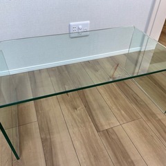 ガラス製センターテーブル 90cmの画像