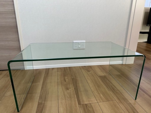 ガラス製センターテーブル 90cm