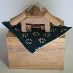 元祖中島めんや　加賀獅子頭　千嶺作　共箱　木彫り獅子頭　獅子舞　郷土玩具、民芸品、の画像