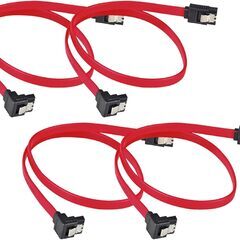 ELUTENG SATA3ケーブル ストレート型－下L型 50cm 6Gbps ラッチ付き（4本セット）の画像