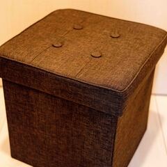 アイリスオーヤマ スツール クッション付収納ボックス 座れる 折りたたみ ダークブラウン SST-38の画像