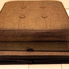 アイリスオーヤマ スツール クッション付収納ボックス 座れる 折りたたみ ダークブラウン SST-38の画像