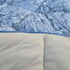 高級羊毛かけ布団＋敷布団セット（ブルー）ボリュームタイプ　未使用＋一部ダメージありの激安！woolの画像