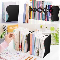 本立て ブックエンド 伸縮自在 金属製 スライド式 ブックスタンドの画像