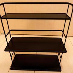 ニトリ（NITORI）調味料ラック RAW2 幅30cm 3段 ブラック（8910798）の画像