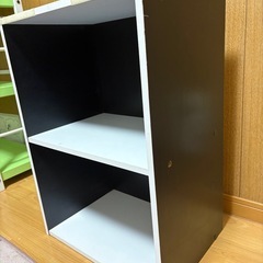 ２段カラーボックス黒の画像