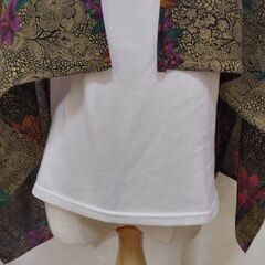 ストール　キャメル×花②の画像