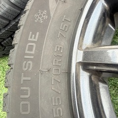 155/70R13 スタッドレス 2024年製 1シーズンのみ使用 アルミホイール付き 4本セットの画像