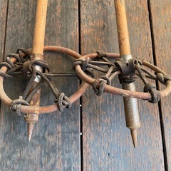 スキーの竹製ストック　レトロの画像