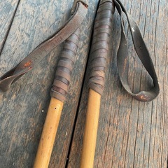 スキーの竹製ストック　レトロの画像