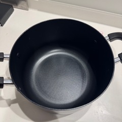 ネイビー 両手鍋 ノンスティックコーティングの画像