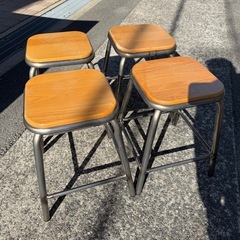 スツール　ウッド　鉄　アイアン　木　ダルトン風の画像