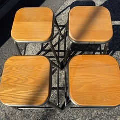 スツール　ウッド　鉄　アイアン　木　ダルトン風の画像