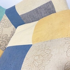 【引き取り限定】2人掛け用カラフルなソファの画像