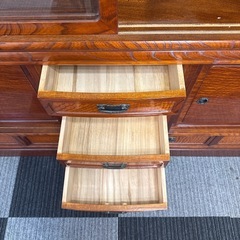 　茶箪笥　木製　ガラス扉　キャビネットの画像