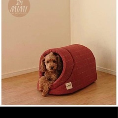 【未使用】ペットハウス　赤エンジチェックの画像