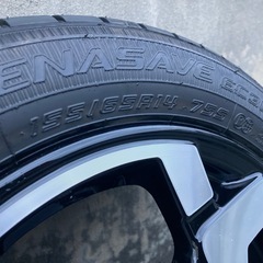 新車外し　三菱超新型デリカミニ純正14インチタイヤホイール4本セット　155/65R14ダンロップエナセーブの画像