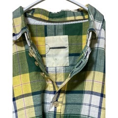 VOO チェックワークシャツ 緑×黄 チェック柄 (Ｓ～M相当)の画像