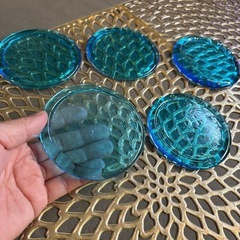 ブルー琉球ガラスコースターの画像