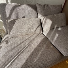 SÖDERHAMN ソーデルハムン ３人掛けコンパクトソファ, ヴィーアルプ ベージュ/ブラウンの画像