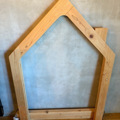 子供用ウッドハウス ごっこ用(手作り)の画像