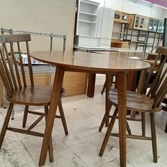 リユースのサカイ栃木店★ジモティ割あり★  テーブルセット ブラウン W95×D90×H75 クリーニング済み TC12181の画像