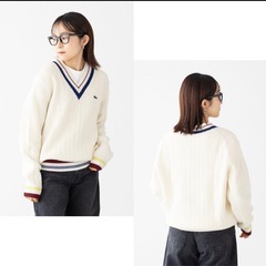 ラコステ Vネック リブニット セーター LACOSTE AH3133-10 メンズ チルデンセーターの画像