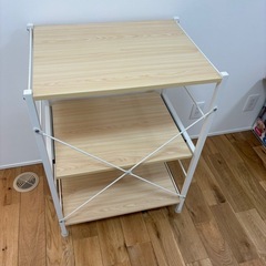 キッチンラック（レンジ台）キャスター・レール棚付きの画像