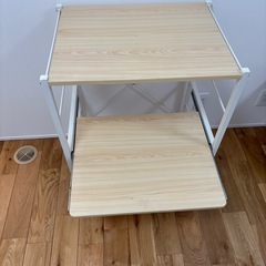 キッチンラック（レンジ台）キャスター・レール棚付きの画像