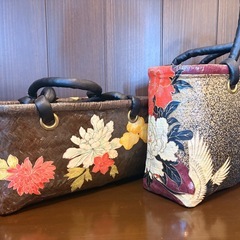 【一点限り】一貫張り　柿渋　カゴ　ハンドメイド　一閑張り　和雑貨の画像