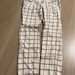 マタニティ用　パンツ ズボン2点セット（チェック柄・黒）　Sサイズ　Mサイズの画像