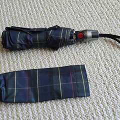 【小難あり】クニルプス Knirps T.220 折りたたみ傘 チェックネイビー 自動開閉の画像