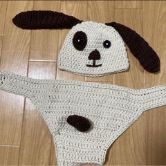 ニューボーンフォト用　犬　ニットの画像