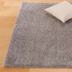【無印良品】 ポリエステルやわらかラグ／グレー２００×２００ｃｍ・グレーの画像