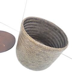 竹細工バスケット 　木製　ランチョンマット　年輪盆　ランドリーボックスの画像