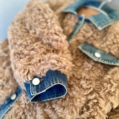 【新品】プードルみたいなファー　デニムドッキングボアジャケット プードルファーの画像