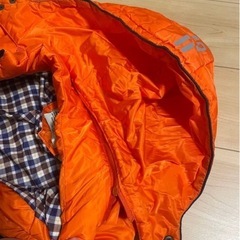 ダウンコート 130サイズ オレンジ/ネイビーの画像