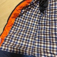 ダウンコート 130サイズ オレンジ/ネイビーの画像