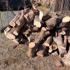 薪用原木から出た端材、余り部分の画像