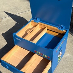 Disney DWEレッツプレイ (Let’s play) 木製箱　おもちゃ箱の画像